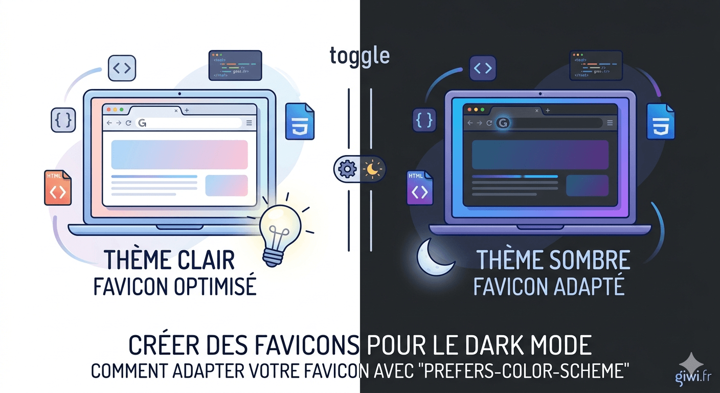 Favicon avec thème clair/sombre